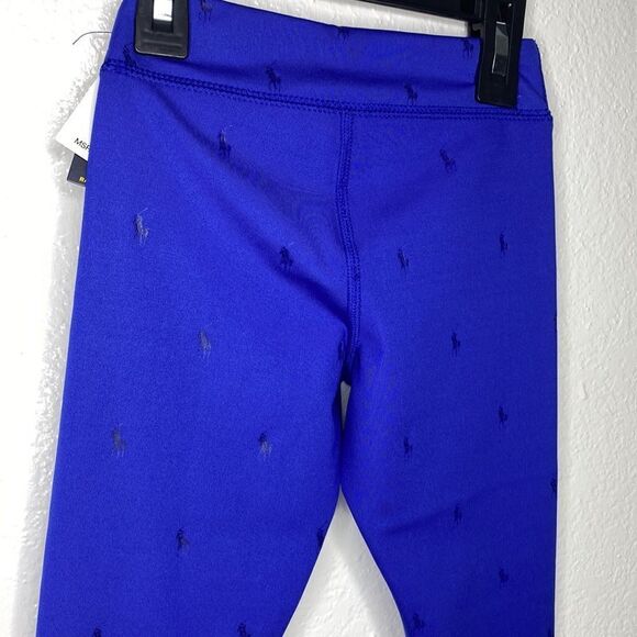 New Polo by Ralph Lauren Blue Leggings with Blue Pony Print 5 - Picture 6 of 9